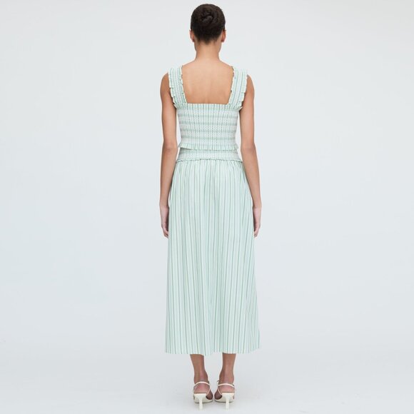 Hill House Home The Delphine Nap Skirt - Apple Green Stripe Size SApple Green St - Picture 3 of 3